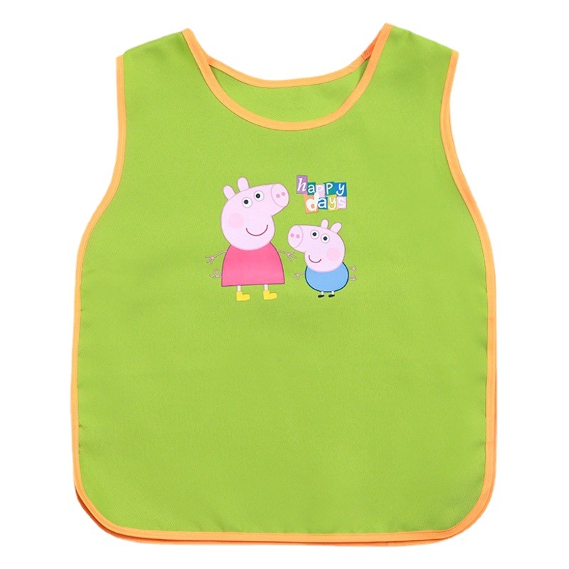 Children's Apron Smock Kindergarten Painting Clothes Toddler Anti-Dirt Pullover Smock Preschool Vest Cartoon Pattern