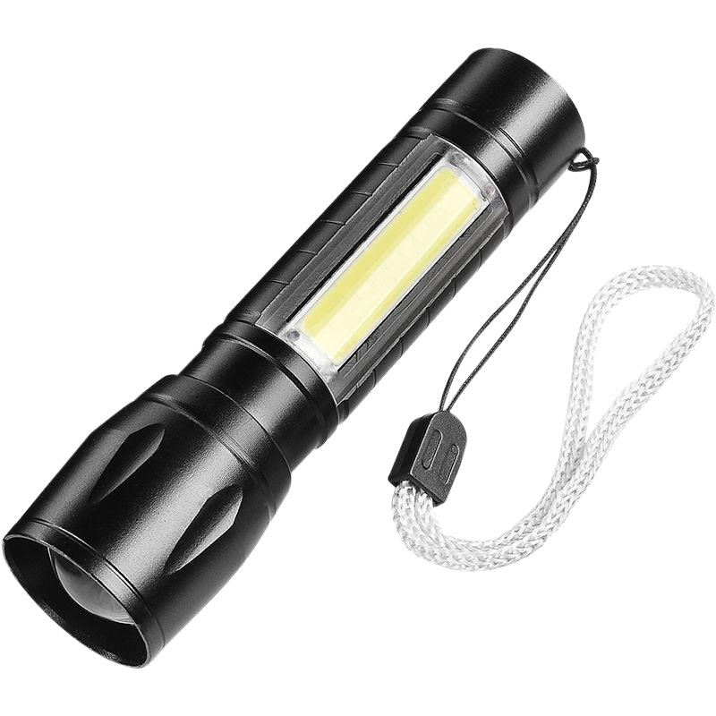 511 mini flashlight USB rechargeable LED flashlight COB telescopic zoom gift flashlight printed LOG