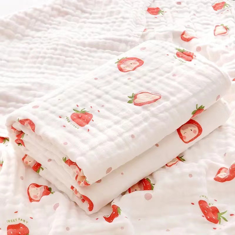 Picture of Straight edge 6 layer cotton yarn high density bath towel baby towel quilt baby blanket newborn quilt bath towel soft factory