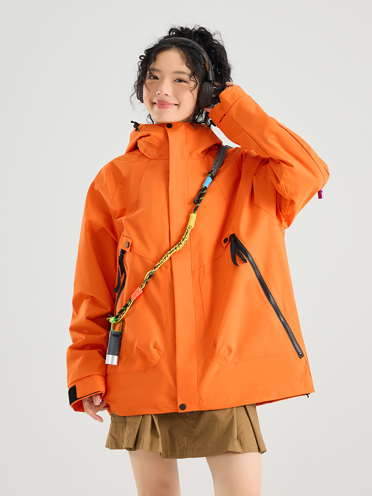 Picture of Three-in-one women's detachable autumn and winter two-piece outdoor windbreaker jacket men's water-repellent plus size mountaineering suit