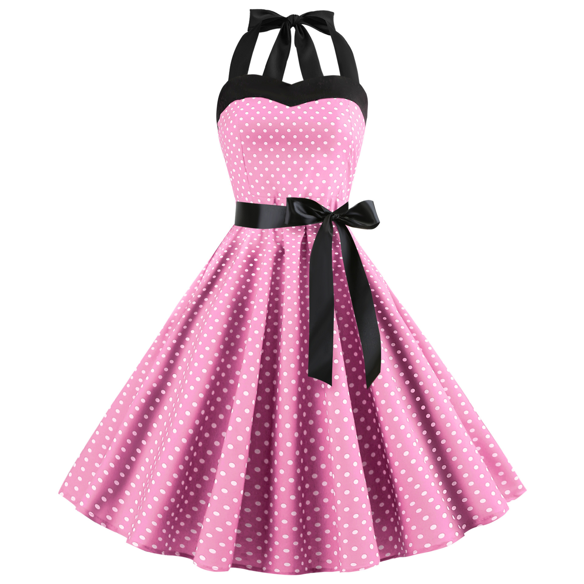 Picture of Foreign Trade Cross-border Women's Summer Dress Strap Wave Dot New Retro Large Dress Amazon Large Size Dress