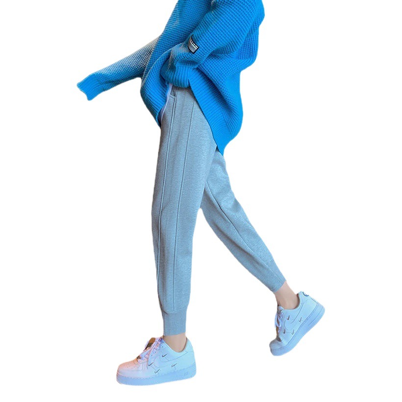 95 Cotton Sports Sweatpants for Women 2025 Spring New Thin Casual High-Waisted Harem Pants Age-Reducing Nine-Point Leggings