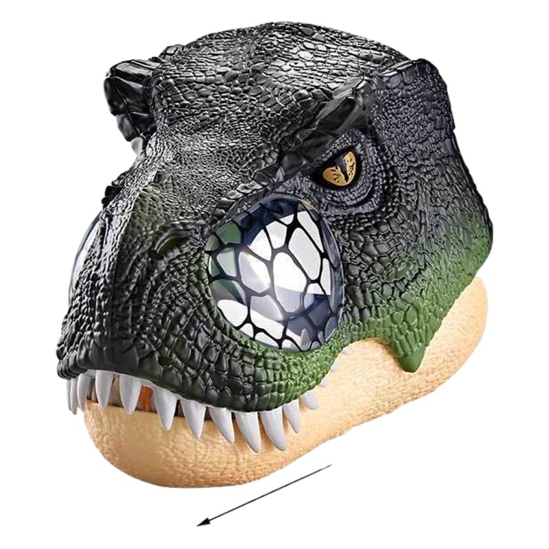 Simulation Dinosaur Electric Mask Headgear Tyrannosaurus Rex Light Will Call Terror Smart Mask Helmet Boys and Girls Toys