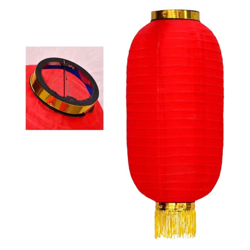 Mid-Autumn Festival national day wax gourd lantern outdoor waterproof advertising decorative lantern scenic spot red lantern long round silk cloth