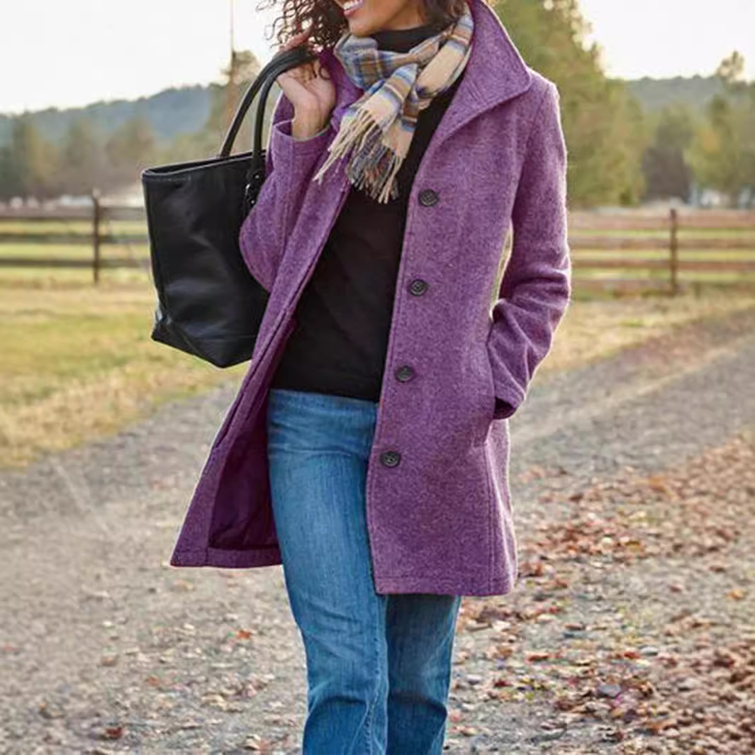 Picture of Export design womenswear Spring and Autumn Simple American Mid-length Quality Women's Coat Woolen Jacket