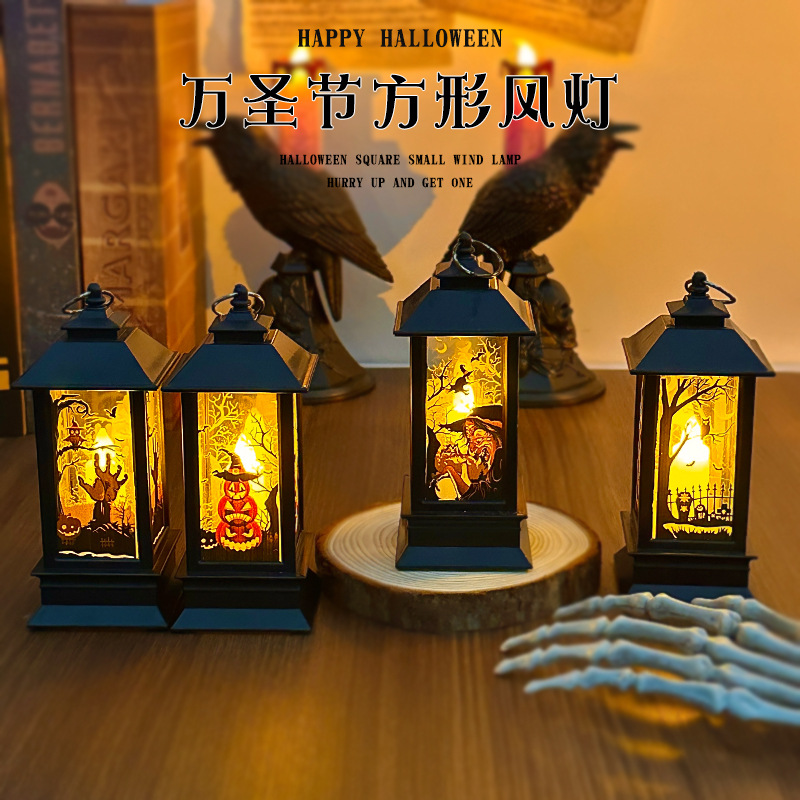 Picture of Retro Halloween wind light LED electronic candle light portable pumpkin light Halloween decoration photo props