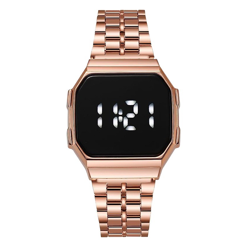 New F91 metal steel strip touch screen LED electronic watch ladies niche fashion sports waterproof led electronic watch