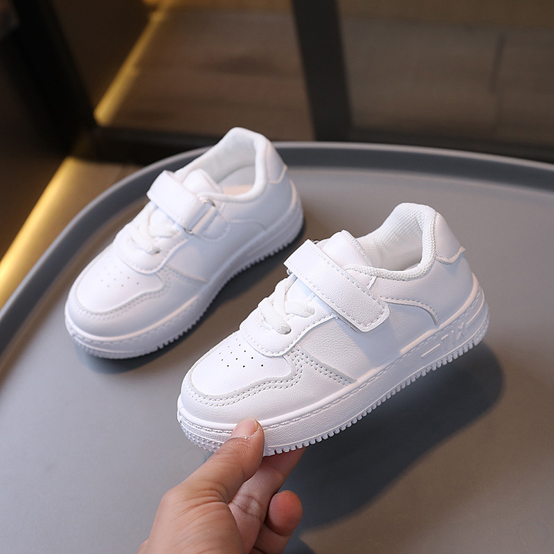 2025 Spring and Autumn New Ultra-Light Children's Sports Shoes Female Baby Shoes Boys College Style Campus White Shoes
