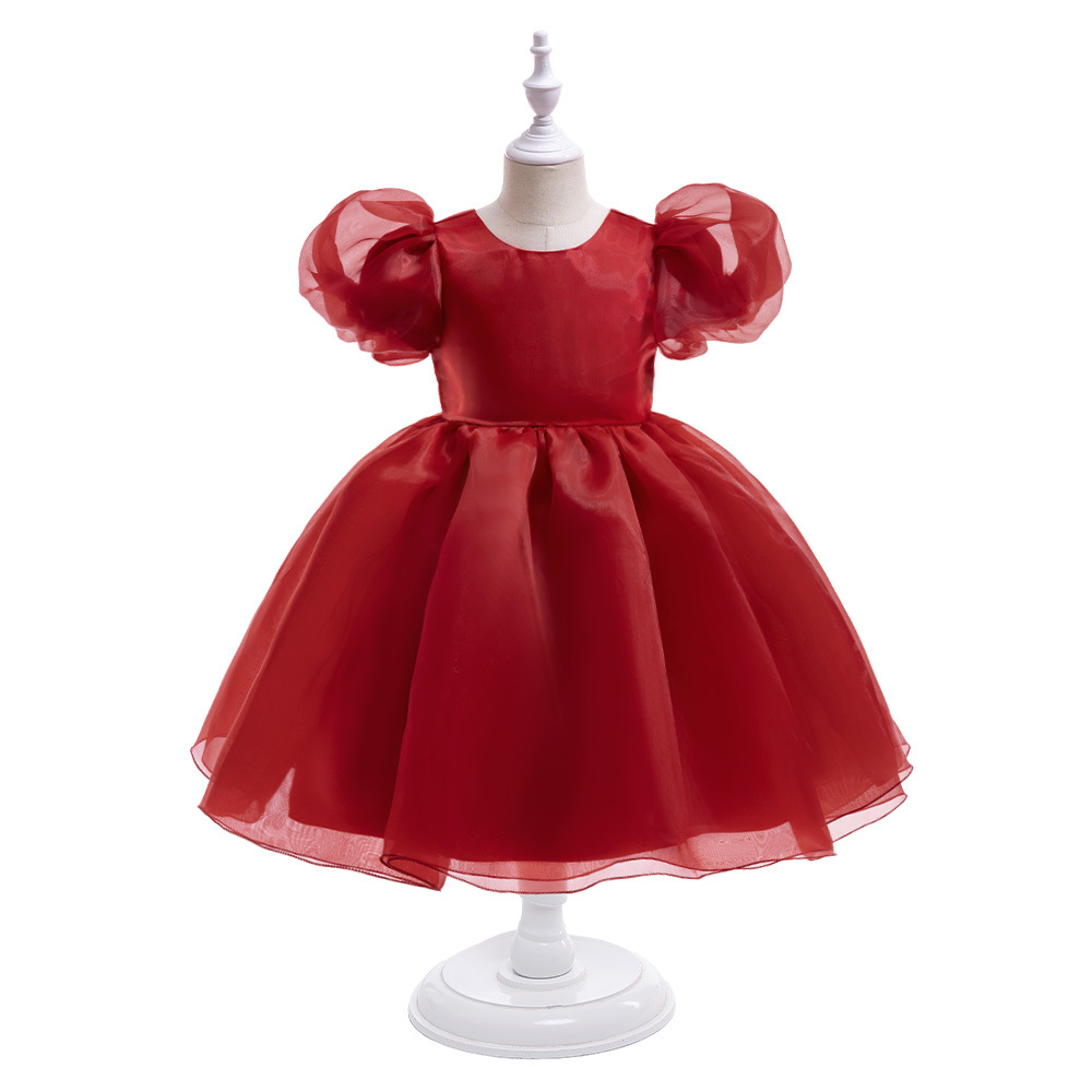 Picture of New Girls Princess Dress Children's Puff Sleeve Puffy Birthday Dress Little Girl Piano Performance Children's Dress
