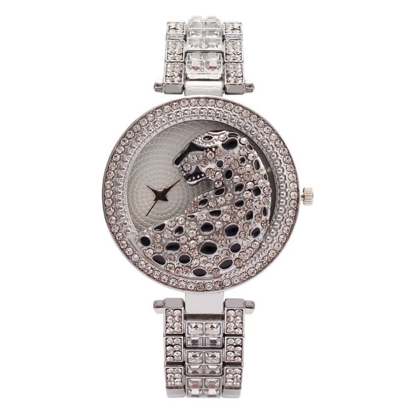 New Foreign Trade Hot Model Full Diamond Leopard Print Quartz Watch Women's Watch Women's Watch Trendy Spot Drop Shipping