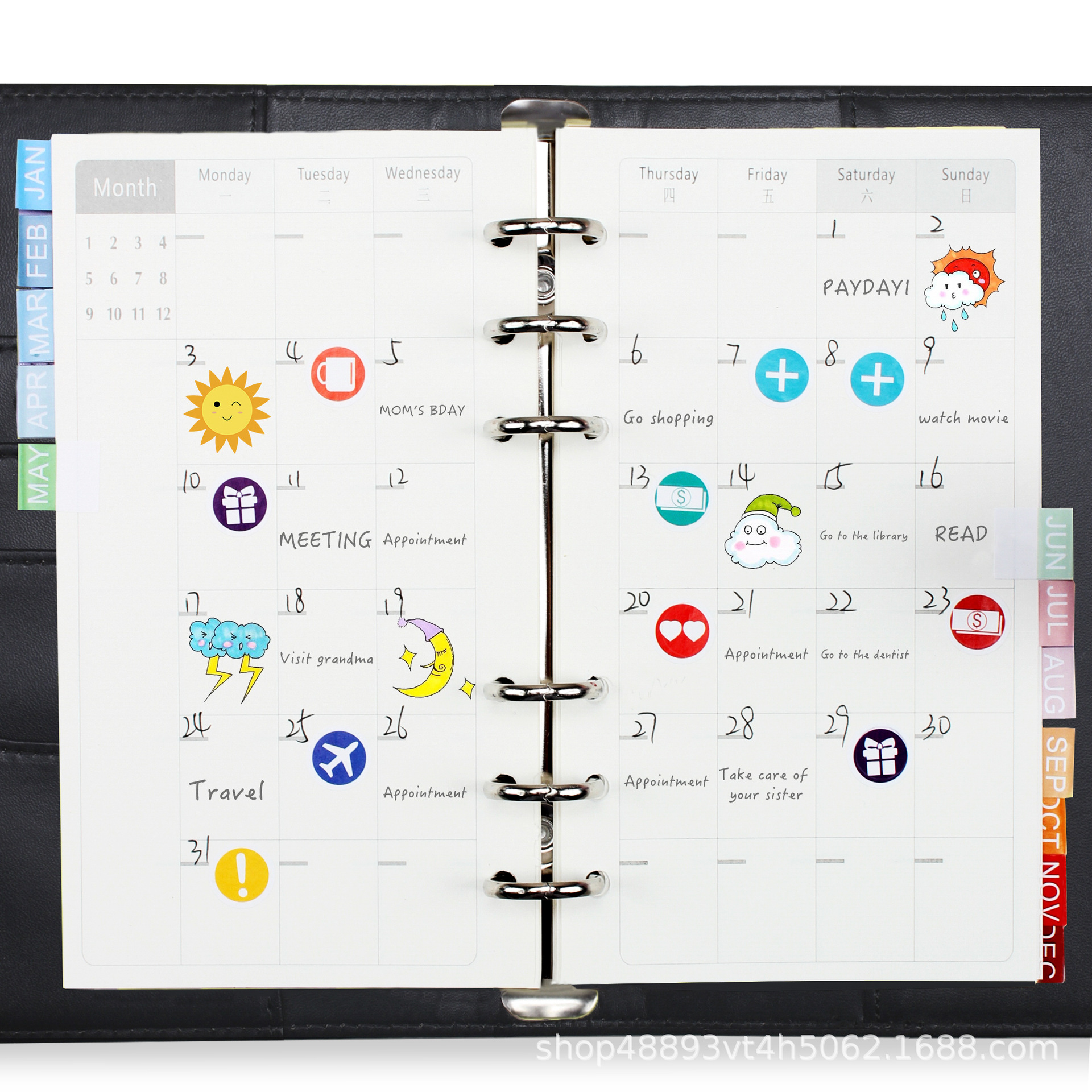 Picture of Macaron A6 Binder Accounting Notebook Planner Cash Budget Planner Japanese and Korean Cute Style