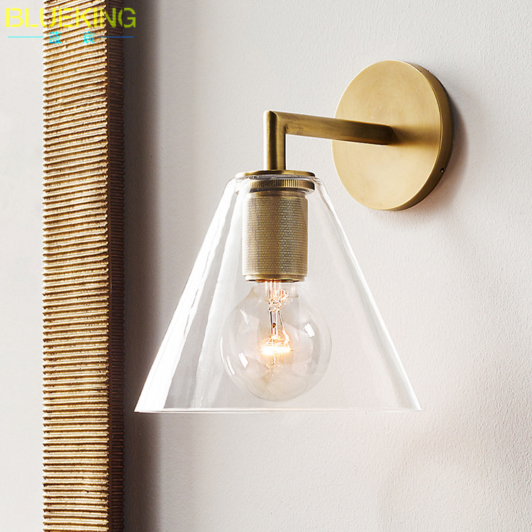 European Style Light Luxury Bedside Lamp Wall Lamp Creative Moisture-proof Corridor Aisle Wall Lamps Indoor Lighting Glass Wall Lamp