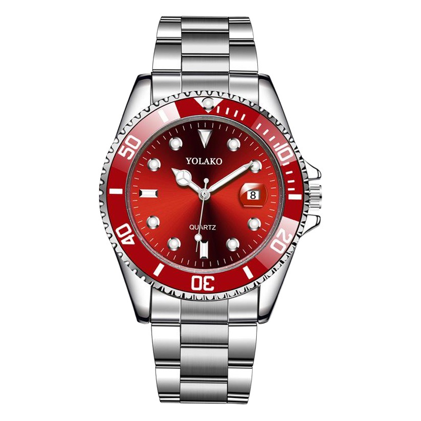 Foreign Trade Popular Green Water Ghost Watch Men's Watch Men's Watch Calendar Steel Band High-End Quartz Watch Manufacturer Ready Stock