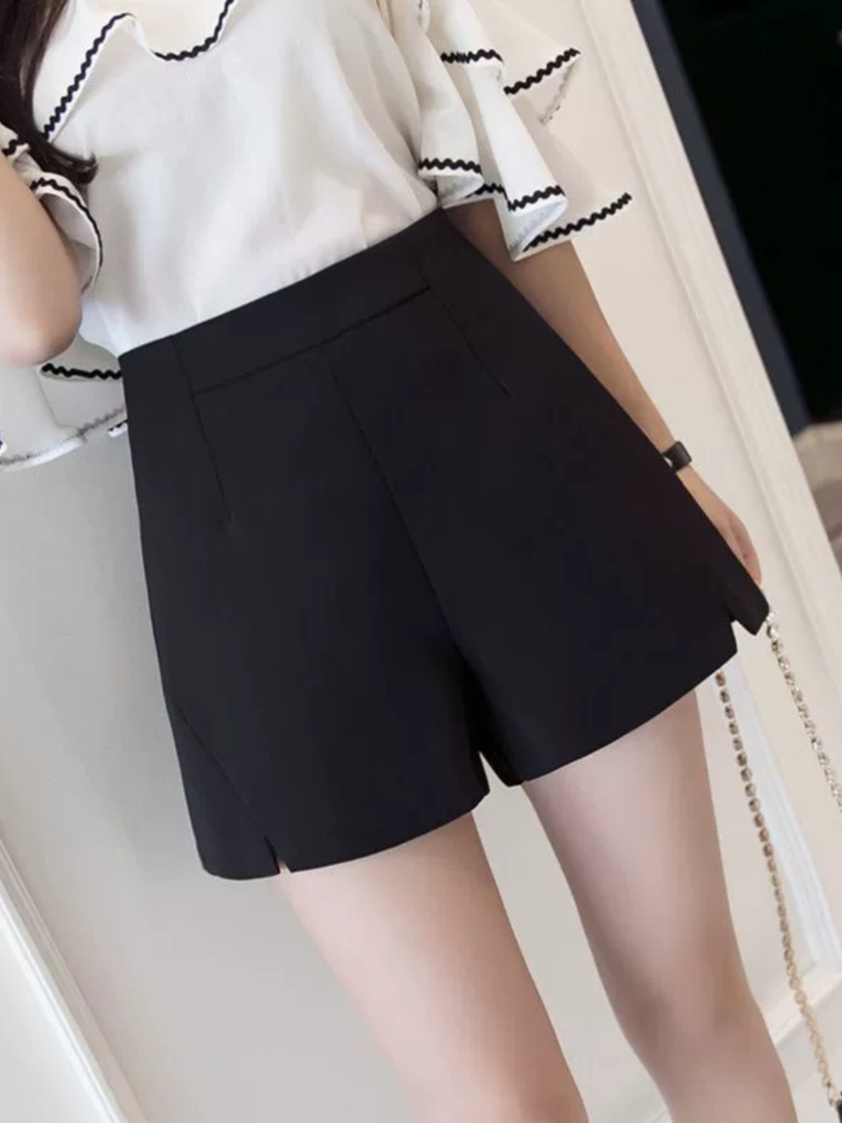 Shorts Women's Spring 2024 New Casual Wide-leg Pants High Waist Slimming Flesh Covering A- shaped Pants Bottoming Outer Wearing Hot Pants