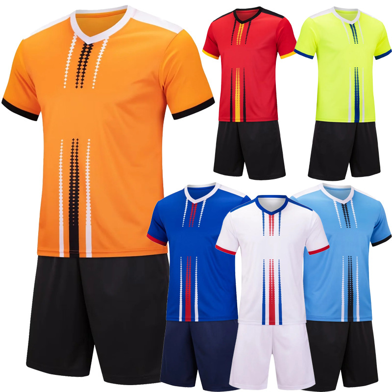 Team Building Team Clothing Primary and Secondary School Students' Football Sports Short Sleeve Suit Adult Club Training Clothing Children's Competition Clothing