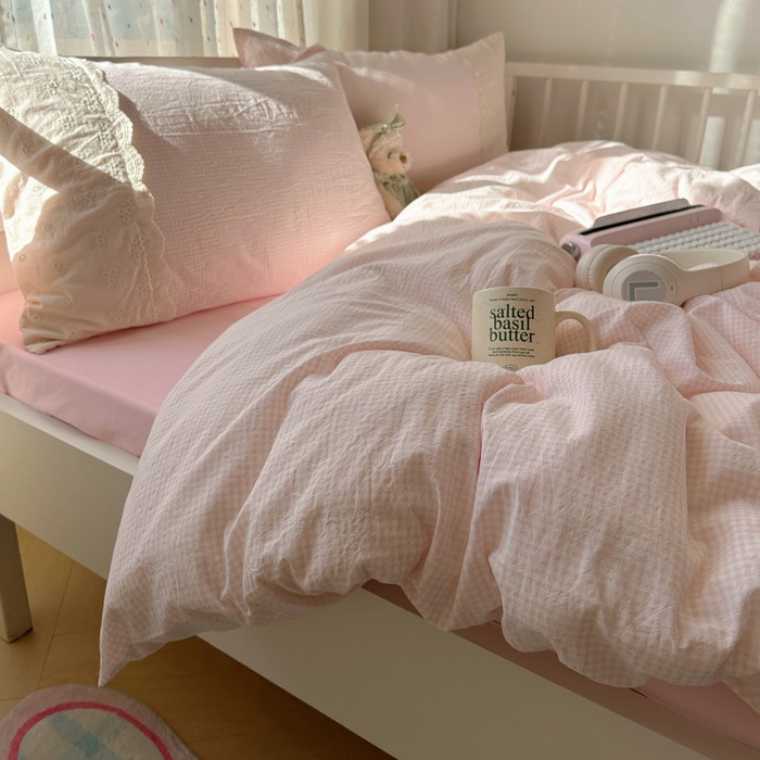 Picture of Class a French Bedding Four-Piece Set Pure Cotton Double-Layer Gauze Quilt Cover Bed Sheetss Summer Bed Bed Sheetss Dormitory Three-Piece Set 4