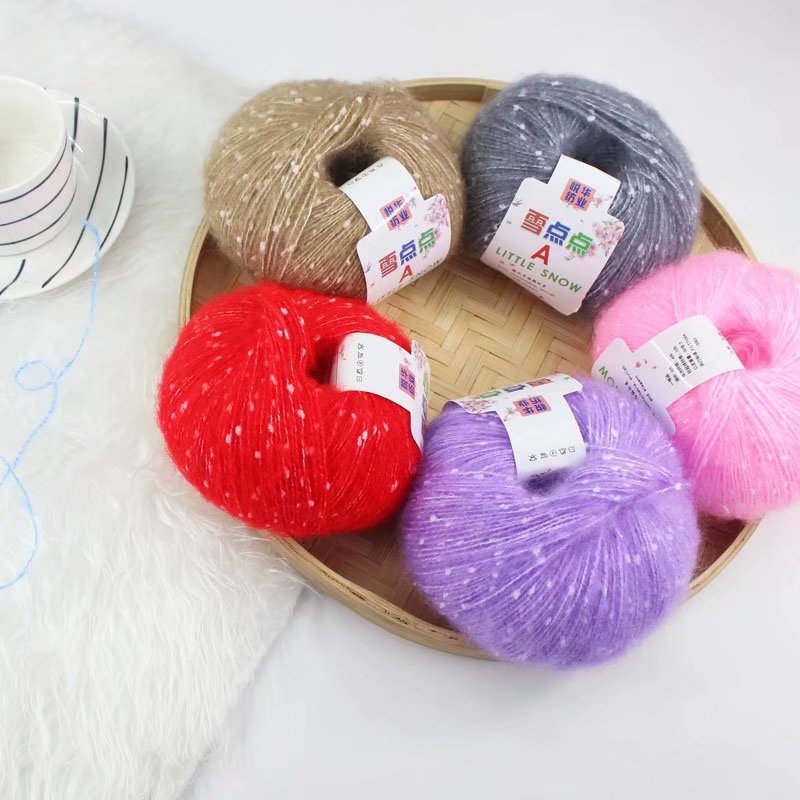 Snow dot mohair Children diy cute dot knitting baby Wool Stick needle hand doll special Wholesale