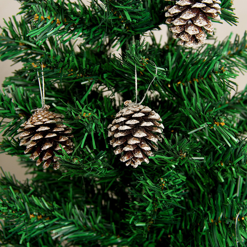 Picture of Christmas tree decoration pine cone pendant Christmas decoration supplies pine cone dyed white pine cone ornaments about 5CM