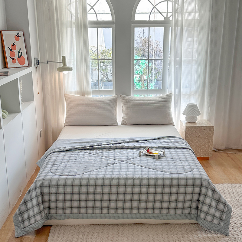 Picture of Class A double-sided cotton summer quilt air conditioning quilt 100 cotton summer quilt single-pair machine washable summer thin quilt wholesale