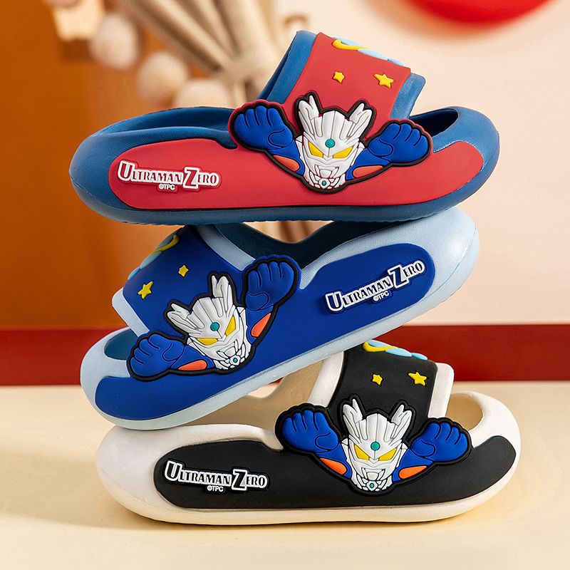 Cross-border genuine authorized Ultraman children's slippers summer cartoon thick bottom boys and girls indoor home non-slip cute