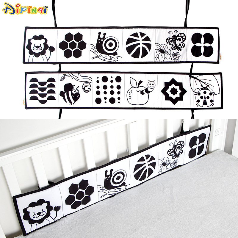 Picture of New listing black and white bed cloth book baby bed circumference baby tear can bite baby cloth book spot wholesale
