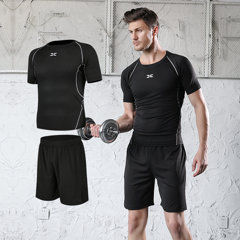 Gym Sports Suit Men's Summer Leotard Running Yoga Clothes Basketball Clothing Equipment Night Run Training Morning Run
