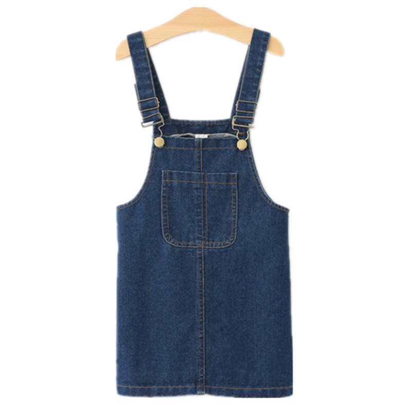 Picture of Girls' Denim Suspender Skirt Spring and Summer New Suspender Dress Denim Skirt Fashionable Popular Baby Long Skirt Gaun