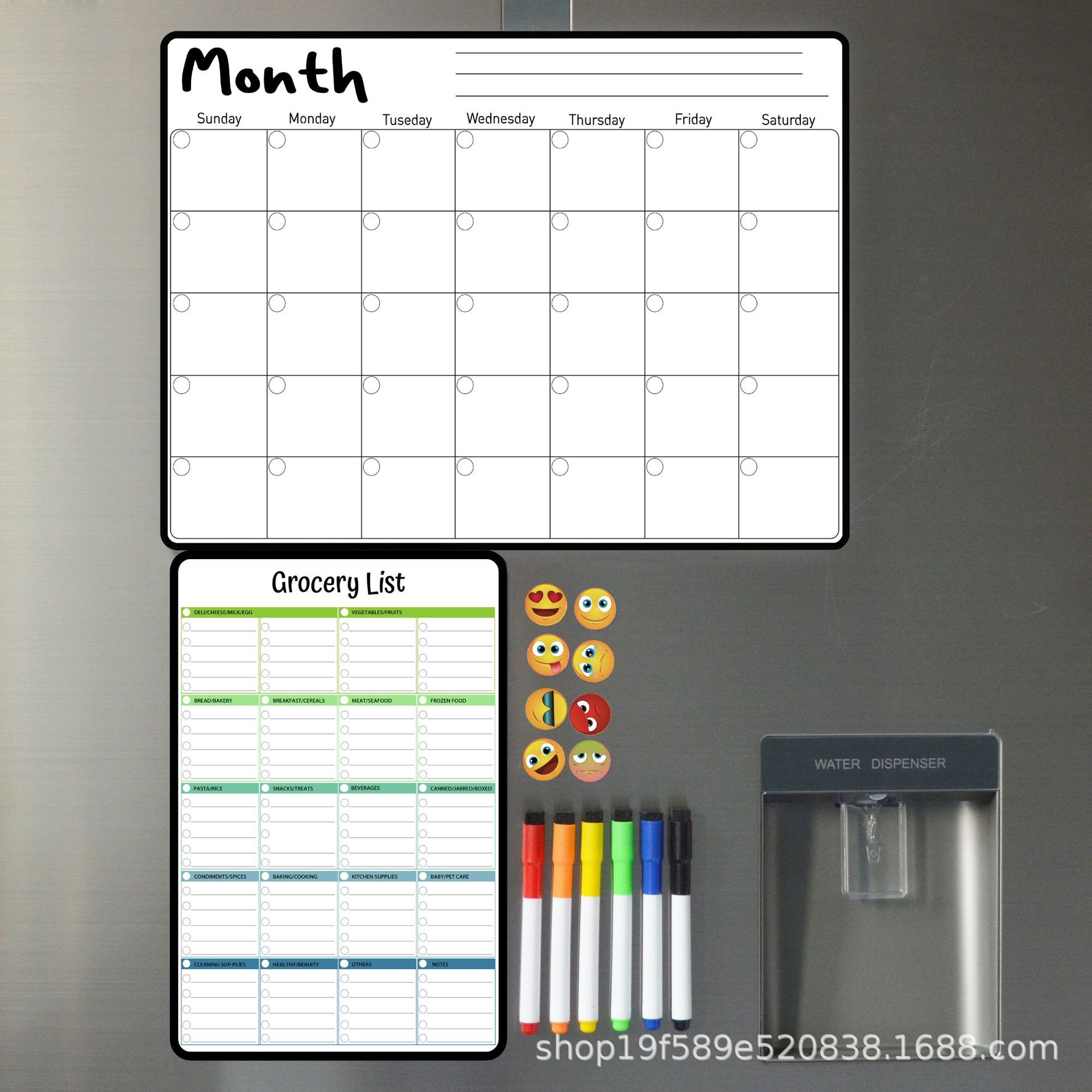 Picture of Magnetic Weekly Schedule Calendar Sticker Mobile Creative Refrigerator Sticker Pet Magnetic Soft Whiteboard Dry Wipe Board