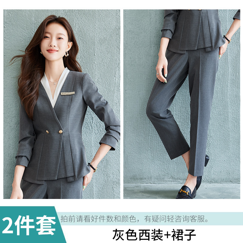 Picture of Black Suit suit Women's Business Wear Foruman Autumn and Winter Temperament Goddess Fan OL Tooling Jewelry Store Front Desk Work Clothes