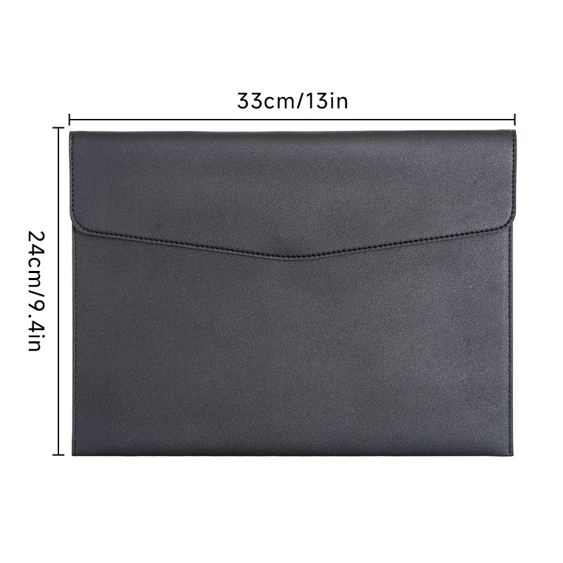Picture of A4 leather file bag thickened file bag waterproof data bag business briefcase bill storage bag custom logo