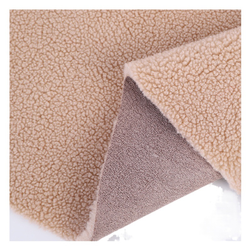 Autumn and winter coat 600g lamb wool particle Wool Lamb wool composite suede fabric fur integrated fabric