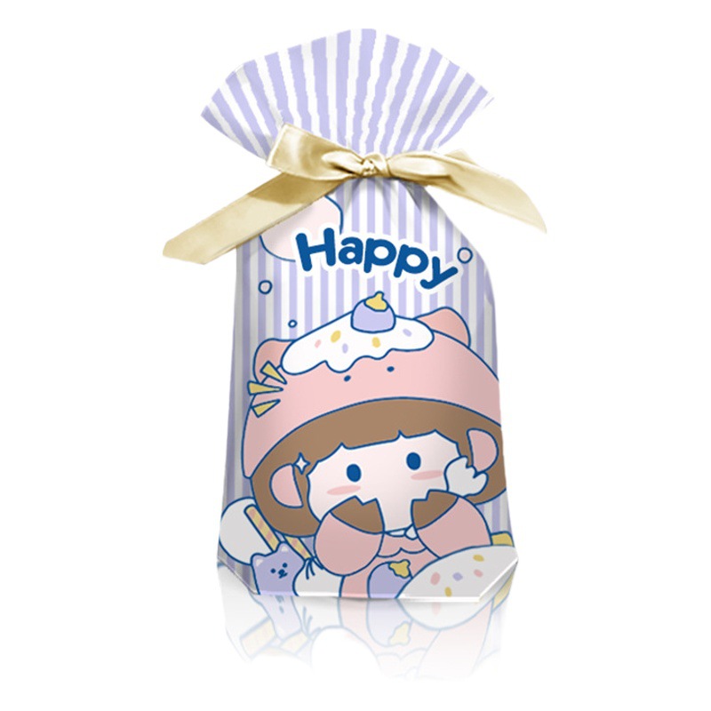 Cartoon Cookie Cranberry Cookie Packaging Bag Nougat Ribbon Drawstring Bag Baking Snowflake Crisp Packaging Bag