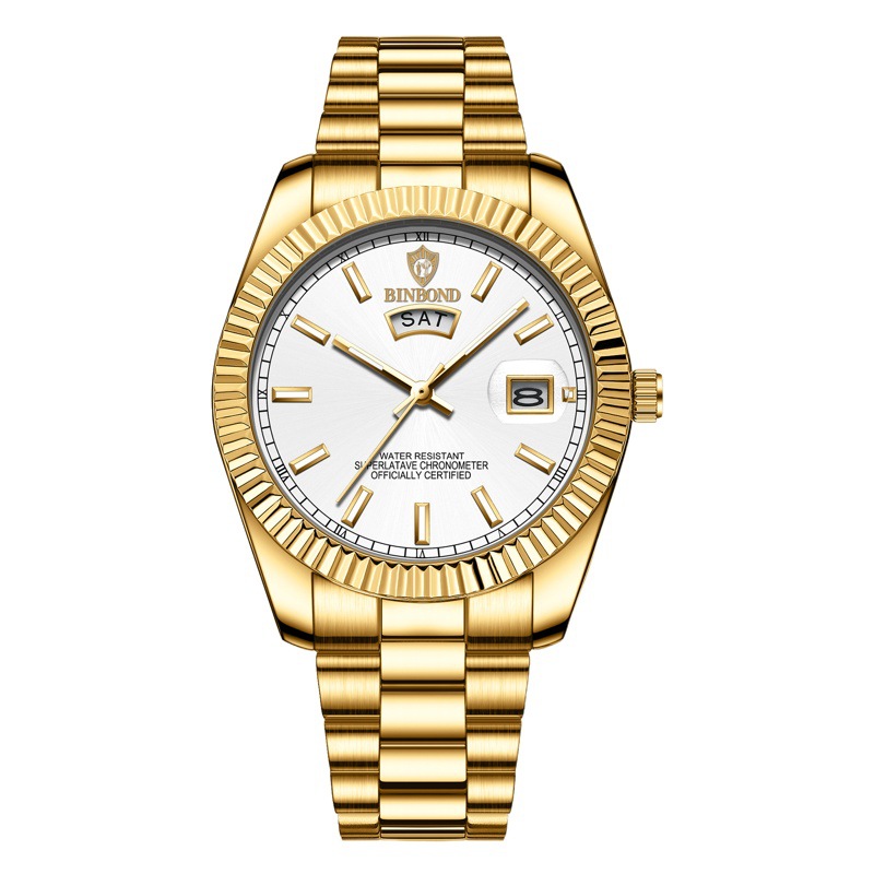 Dianzhi New Watch Men's Steel Band Waterproof Casual Classic Dual Calendar Luminous Men's Watch Simple and Elegant Men's Watch