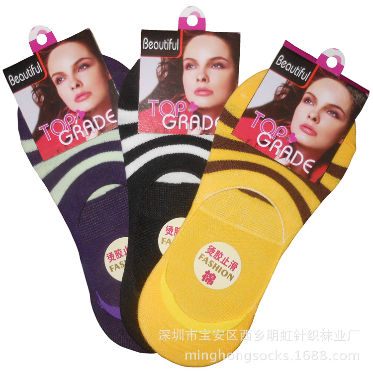 Summer Women's invisible socks point silicone non-slip cotton socks super short ankle socks wholesale low-cut non-slip heel women's socks manufacturer