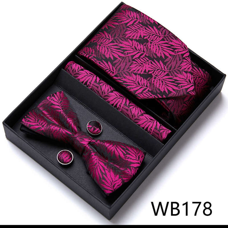 Picture of Men's tie bow tie set gift box 6 sets group tie business formal wedding tie manufacturers wholesale