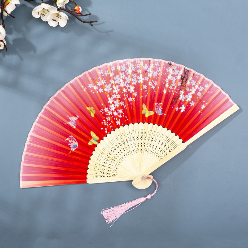 Picture of Folding Fan Bamboo Ancient Fan Student Girl Chinese Style Small Fan Scenic Spot Export Wholesale Retail Gift Decorative Fan