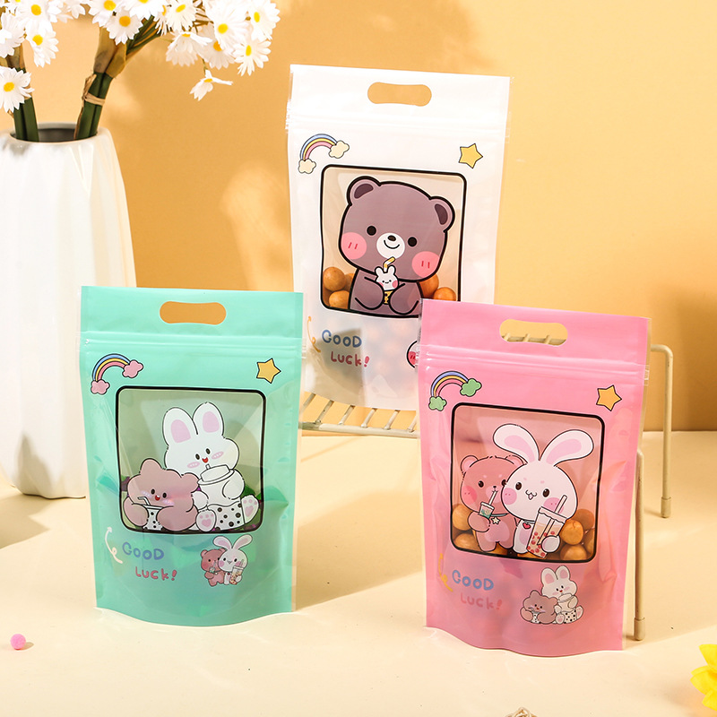 Biscuit Packaging Stand-Up Bag Snowflake Pastry Glutinous Rice Boat Melon Seed Ziplock Bag Baking Nougat Candy Cookie Packaging Bag
