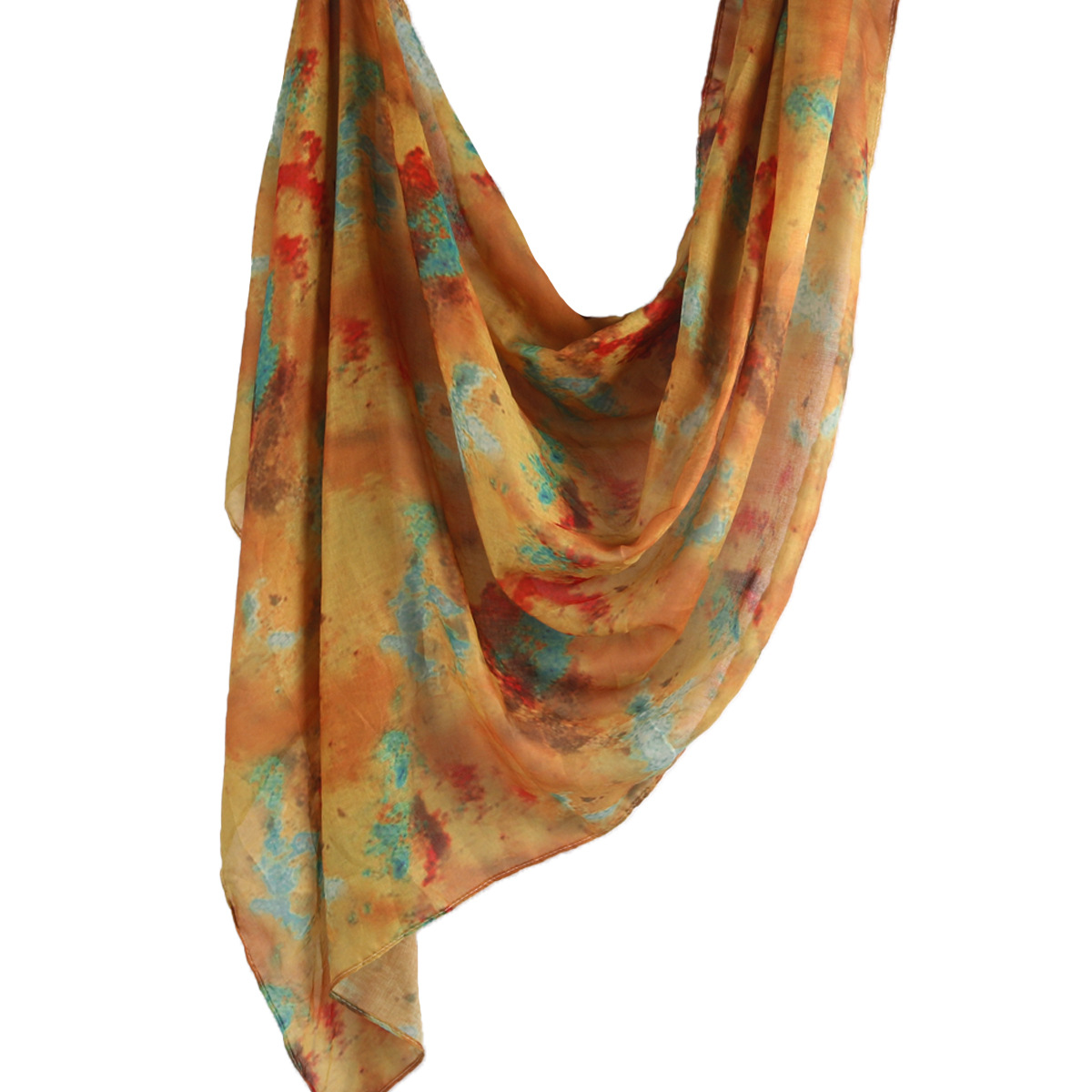Picture of Best-Selling Watercolor Tie-Dye Cotton Scarf Arabian Satin Polyester Long Scarf Turkish Middle Eastern Scarf