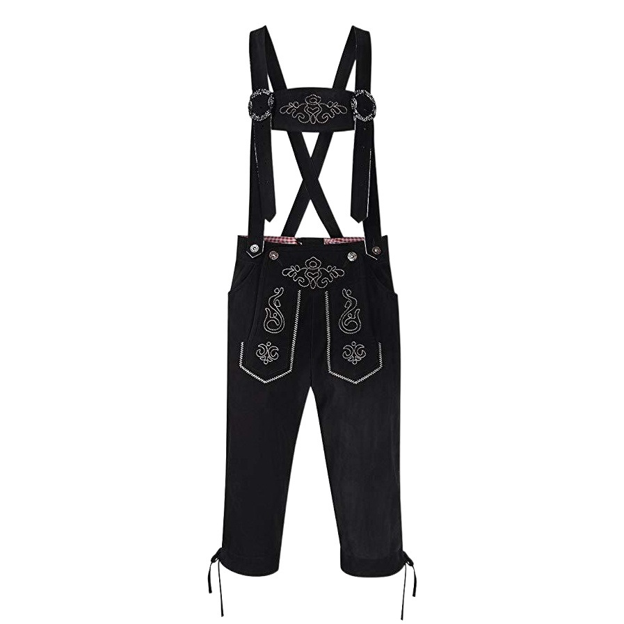 Beer festival Bavarian ethnic men's traditional beer clothing checkered shirt suspender embroidered pants dress
