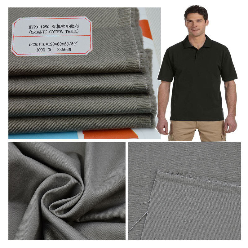 Factory wholesale supply organic cotton twill fabric cotton fabric cotton suit jacket casual pants fabric
