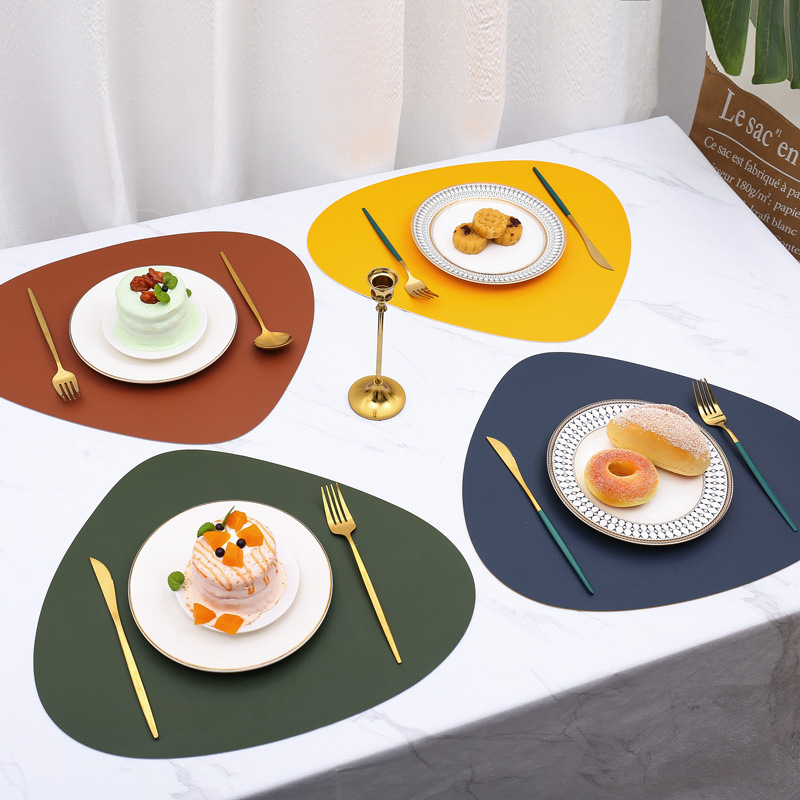 Nordic Dining Table Placemats, Japanese-Style Heat-Resistant Mats, Anti-Scalding Coasters, Tableware, Bowls, Chopsticks, Dinner Plates, Western-Style Leather Mats, Customizable