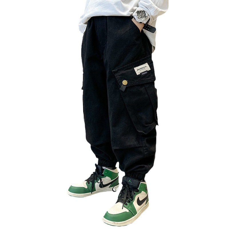 Children's Pants Boys Casual Pants Boys Autumn 2023 New Chung Da Children's Spring and Autumn Fried Street Handsome Cushion Pants