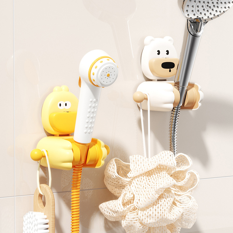Suction cup shower bracket fixed artifact household bathroom non-perforated children shower head bracket movable adjustment