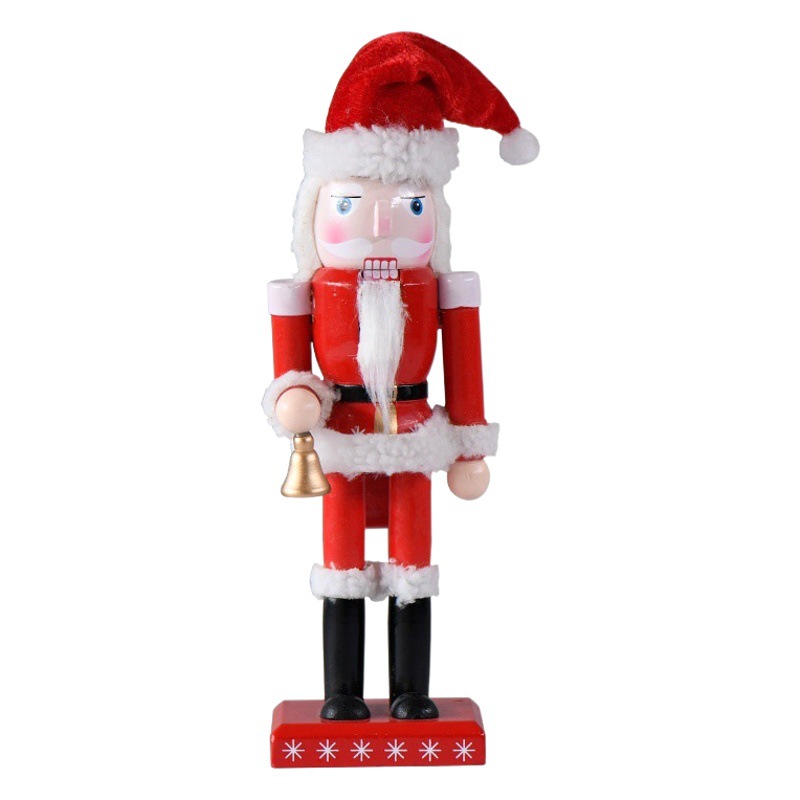 Festival new 25CM red Santa Claus hand bell Nutcracker Christmas decoration European home decoration