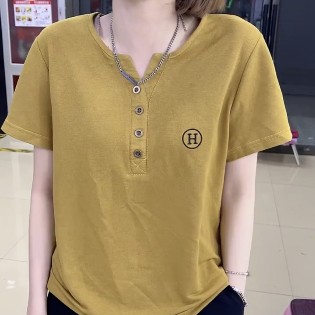 Short-sleeved T-shirt Women's Summer plus size Loose New Style Belly Covering Slimming All-match Mom Casual Top Women's Base Shirt