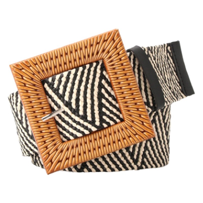 Simple Woven Women's Black Belt, Wide Belt for Students, Suitable for Pairing with Dresses, Wholesale Commuter Wide Waist Belt