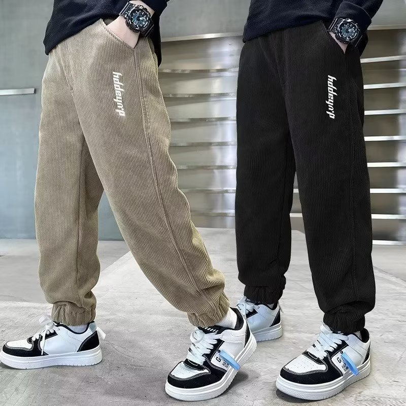 Boys' Spring and Autumn Pants Children's Sports Pants 2023 New Style Large-scale Children's Western-style Corduroy All-match Casual Pants