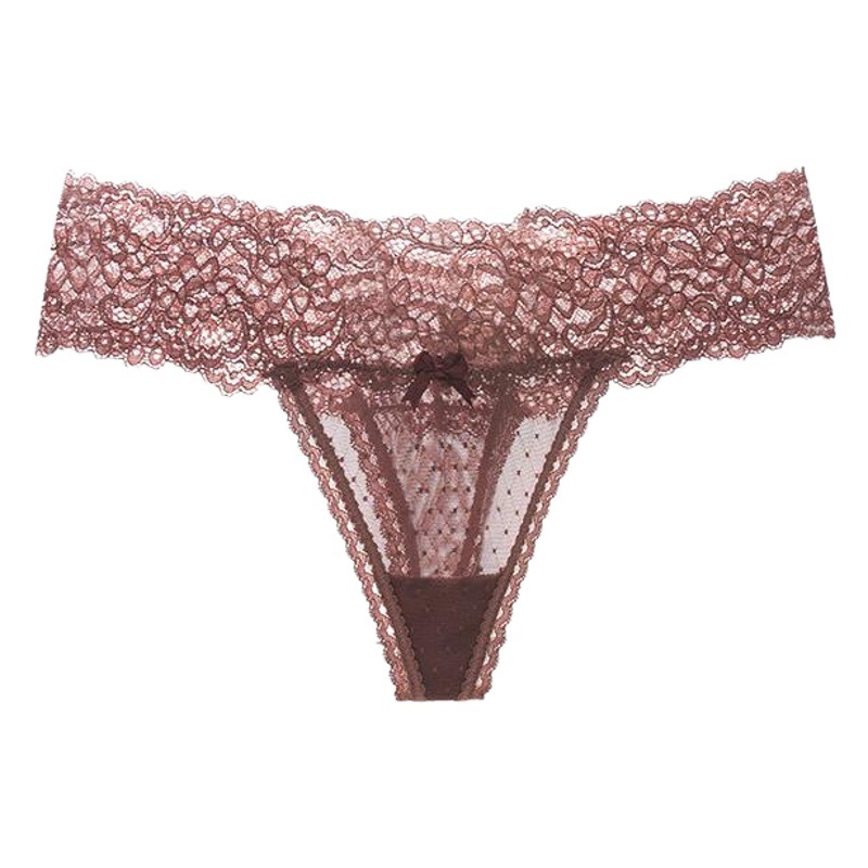 Cross Border Sexy Lace Transparent Thong Girl Low Waist Sexy Underwear Thong Women Temptation Heat T-pants