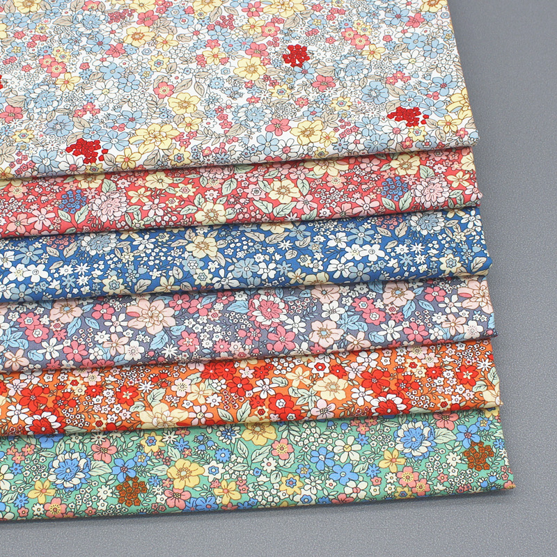 Ry Fresh Pastoral Style Pure Cotton Small Floral Fabric Printed Cotton Pajamas Clothing Fabric Handmade Cloth Suit