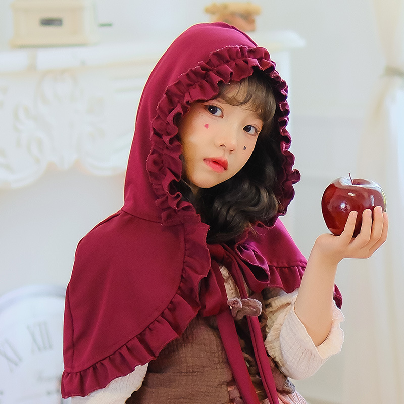 Little Red Riding Hood Shawl Little Match Girl Pastoral Style Girls Cinderella Children's Clothing Halloween Cloak Christmas